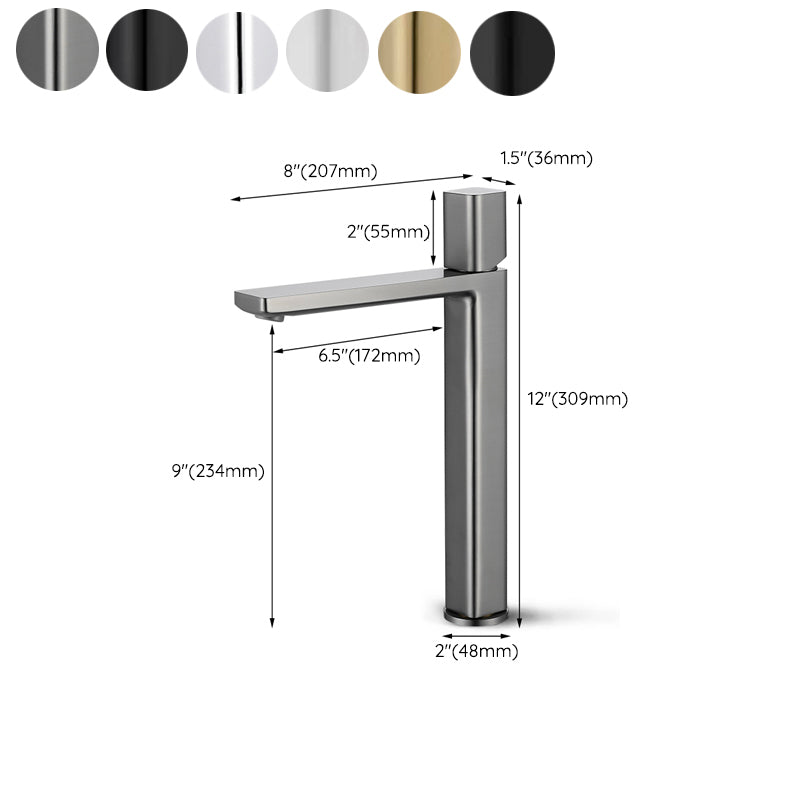 Modern Knob Handle Sink Faucet White Brass Bathroom Sink Faucet Clearhalo 'Bathroom Remodel & Bathroom Fixtures' 'Bathroom Sink Faucets' 'Bathroom Sinks & Faucet Components' 'bathroom_sink_faucets' 'Home Improvement' 'home_improvement' 'home_improvement_bathroom_sink_faucets' 7010648