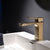 Modern Lever Handles Sink Faucet Chrome Square Bathroom Sink Faucet Gold Short Clearhalo 'Bathroom Remodel & Bathroom Fixtures' 'Bathroom Sink Faucets' 'Bathroom Sinks & Faucet Components' 'bathroom_sink_faucets' 'Home Improvement' 'home_improvement' 'home_improvement_bathroom_sink_faucets' 7010667