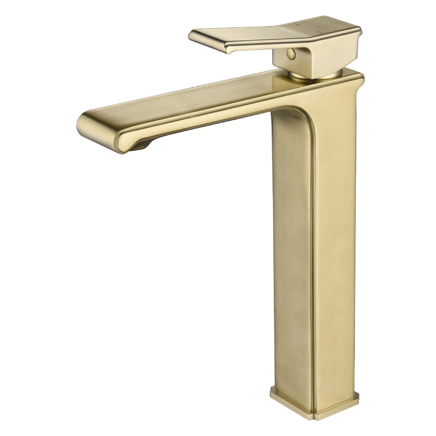 Modern Lever Handles Sink Faucet Chrome Square Bathroom Sink Faucet Gold Tall Clearhalo 'Bathroom Remodel & Bathroom Fixtures' 'Bathroom Sink Faucets' 'Bathroom Sinks & Faucet Components' 'bathroom_sink_faucets' 'Home Improvement' 'home_improvement' 'home_improvement_bathroom_sink_faucets' 7010675