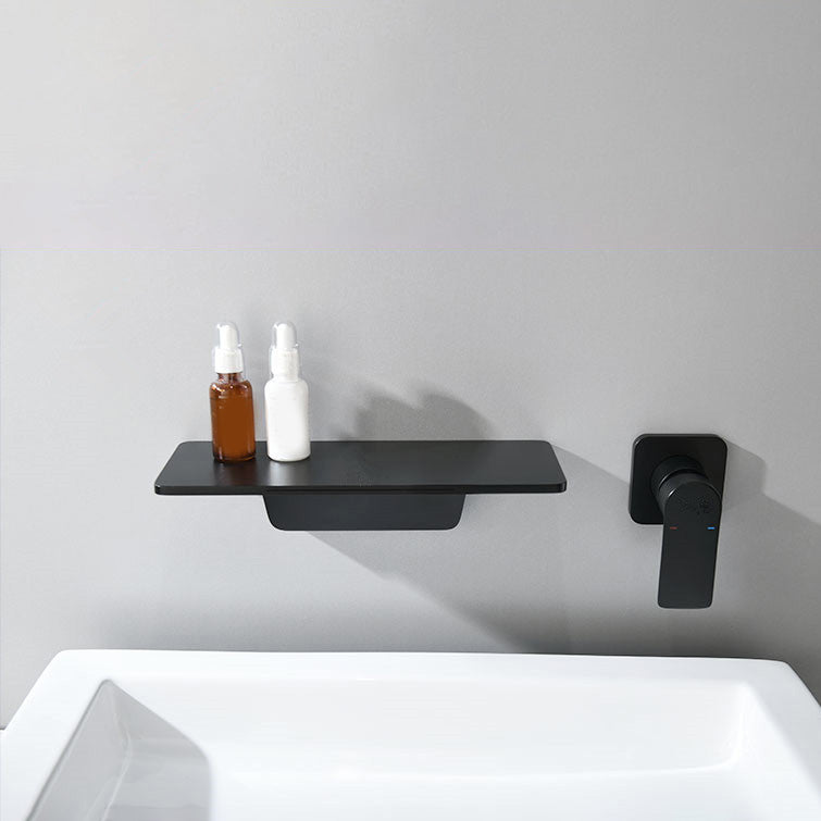 Modern Wall Mounted Bathroom Faucet Waterfall Spout Vessel Sink Faucet Clearhalo 'Bathroom Remodel & Bathroom Fixtures' 'Bathroom Sink Faucets' 'Bathroom Sinks & Faucet Components' 'bathroom_sink_faucets' 'Home Improvement' 'home_improvement' 'home_improvement_bathroom_sink_faucets' 7010688