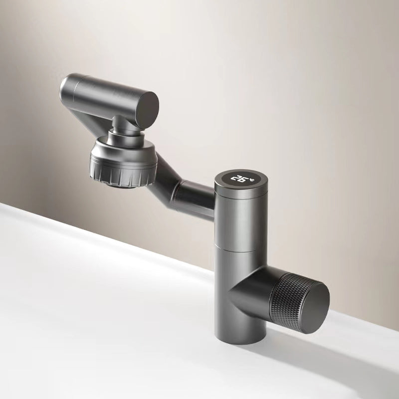 Adjustable Basin Lavatory Faucet Knob Handle Modern Bathroom Faucet Grey Clearhalo 'Bathroom Remodel & Bathroom Fixtures' 'Bathroom Sink Faucets' 'Bathroom Sinks & Faucet Components' 'bathroom_sink_faucets' 'Home Improvement' 'home_improvement' 'home_improvement_bathroom_sink_faucets' 7010702