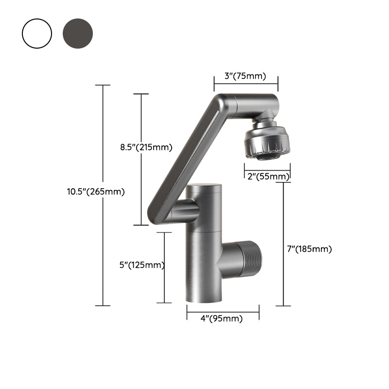Adjustable Basin Lavatory Faucet Knob Handle Modern Bathroom Faucet Clearhalo 'Bathroom Remodel & Bathroom Fixtures' 'Bathroom Sink Faucets' 'Bathroom Sinks & Faucet Components' 'bathroom_sink_faucets' 'Home Improvement' 'home_improvement' 'home_improvement_bathroom_sink_faucets' 7010709