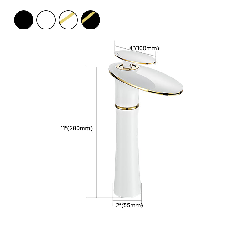 Modern Bathroom Sink Faucet Lever Handle Waterfall Spout Sink Faucet Clearhalo 'Bathroom Remodel & Bathroom Fixtures' 'Bathroom Sink Faucets' 'Bathroom Sinks & Faucet Components' 'bathroom_sink_faucets' 'Home Improvement' 'home_improvement' 'home_improvement_bathroom_sink_faucets' 7010756