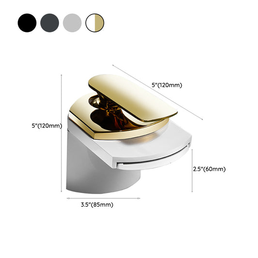 Bathroom Sink Faucet Lever Handle Brass Waterfall Spout Sink Faucet Clearhalo 'Bathroom Remodel & Bathroom Fixtures' 'Bathroom Sink Faucets' 'Bathroom Sinks & Faucet Components' 'bathroom_sink_faucets' 'Home Improvement' 'home_improvement' 'home_improvement_bathroom_sink_faucets' 7010767