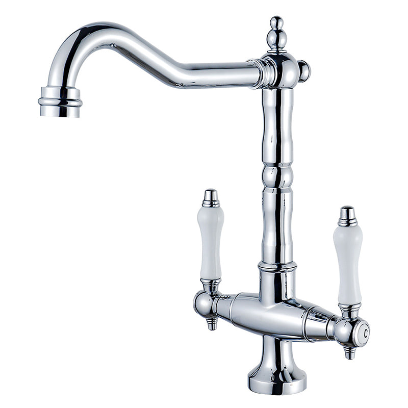 Traditional Kitchen Bar Faucet Double Handle High Arch No Sensor Bar Faucet Clearhalo 'Home Improvement' 'home_improvement' 'home_improvement_kitchen_faucets' 'Kitchen Faucets' 'Kitchen Remodel & Kitchen Fixtures' 'Kitchen Sinks & Faucet Components' 'kitchen_faucets' 7010783
