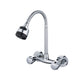 Pre-Rinse High-Arc Kitchen Faucet Double Handle Bridge Kitchen Faucet 19" Without Accessories Clearhalo 'Home Improvement' 'home_improvement' 'home_improvement_kitchen_faucets' 'Kitchen Faucets' 'Kitchen Remodel & Kitchen Fixtures' 'Kitchen Sinks & Faucet Components' 'kitchen_faucets' 7010824