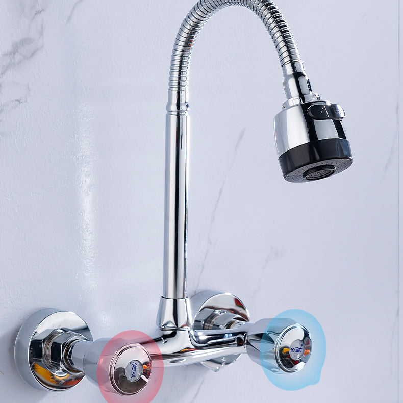 Pre-Rinse High-Arc Kitchen Faucet Double Handle Bridge Kitchen Faucet Clearhalo 'Home Improvement' 'home_improvement' 'home_improvement_kitchen_faucets' 'Kitchen Faucets' 'Kitchen Remodel & Kitchen Fixtures' 'Kitchen Sinks & Faucet Components' 'kitchen_faucets' 7010830