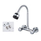 Pre-Rinse High-Arc Kitchen Faucet Double Handle Bridge Kitchen Faucet 19" With Accessories Clearhalo 'Home Improvement' 'home_improvement' 'home_improvement_kitchen_faucets' 'Kitchen Faucets' 'Kitchen Remodel & Kitchen Fixtures' 'Kitchen Sinks & Faucet Components' 'kitchen_faucets' 7010831