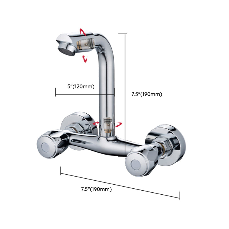 Pre-Rinse High-Arc Kitchen Faucet Double Handle Bridge Kitchen Faucet Clearhalo 'Home Improvement' 'home_improvement' 'home_improvement_kitchen_faucets' 'Kitchen Faucets' 'Kitchen Remodel & Kitchen Fixtures' 'Kitchen Sinks & Faucet Components' 'kitchen_faucets' 7010839