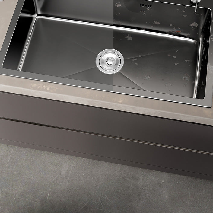 Stainless Steel Kitchen Sink Basket Strainer Top-Mount Single Bowl 3 Holes Kitchen Sink Clearhalo 'Home Improvement' 'home_improvement' 'home_improvement_kitchen_sinks' 'Kitchen Remodel & Kitchen Fixtures' 'Kitchen Sinks & Faucet Components' 'Kitchen Sinks' 'kitchen_sinks' 7010850