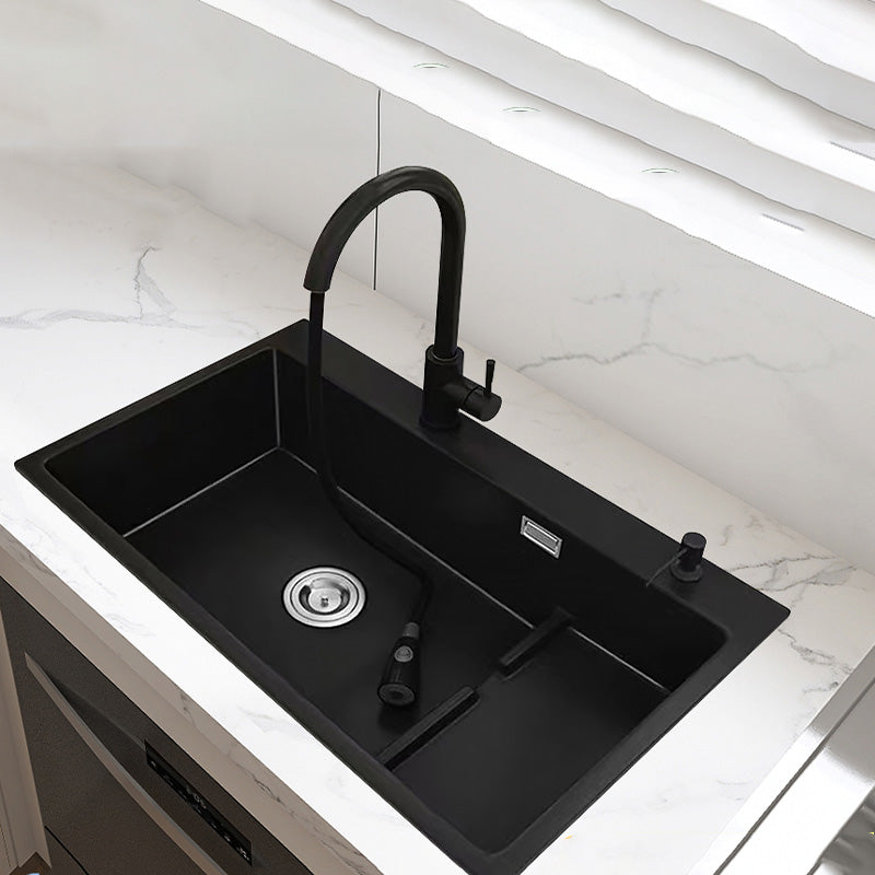 Quartz Kitchen Sink Rectangular Kitchen Sink with Drain Assembly Clearhalo 'Home Improvement' 'home_improvement' 'home_improvement_kitchen_sinks' 'Kitchen Remodel & Kitchen Fixtures' 'Kitchen Sinks & Faucet Components' 'Kitchen Sinks' 'kitchen_sinks' 7010943