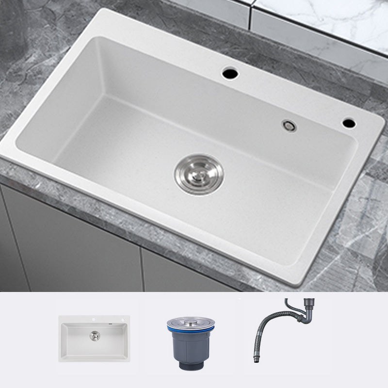 Quartz Kitchen Sink Single Basin Kitchen Sink with Faucet Included 24"L x 18"W x 9"H Sink Only None Clearhalo 'Home Improvement' 'home_improvement' 'home_improvement_kitchen_sinks' 'Kitchen Remodel & Kitchen Fixtures' 'Kitchen Sinks & Faucet Components' 'Kitchen Sinks' 'kitchen_sinks' 7010973