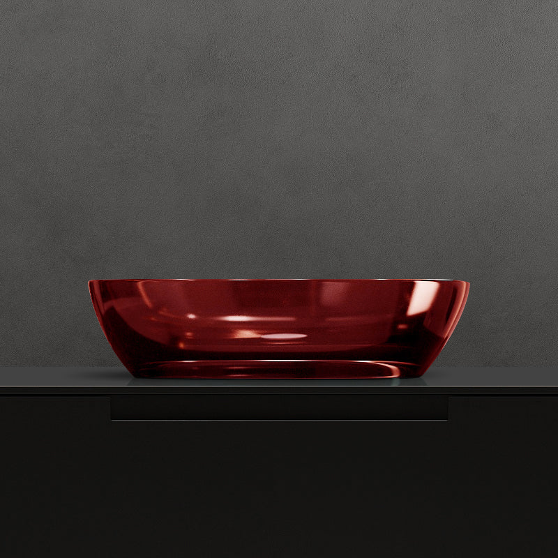 Modern Vessel Bathroom Sink Oval Resin Vessel Lavatory Sink(Not Including Faucet) Claret Clearhalo 'Bathroom Remodel & Bathroom Fixtures' 'Bathroom Sinks & Faucet Components' 'Bathroom Sinks' 'bathroom_sink' 'Home Improvement' 'home_improvement' 'home_improvement_bathroom_sink' 7011044