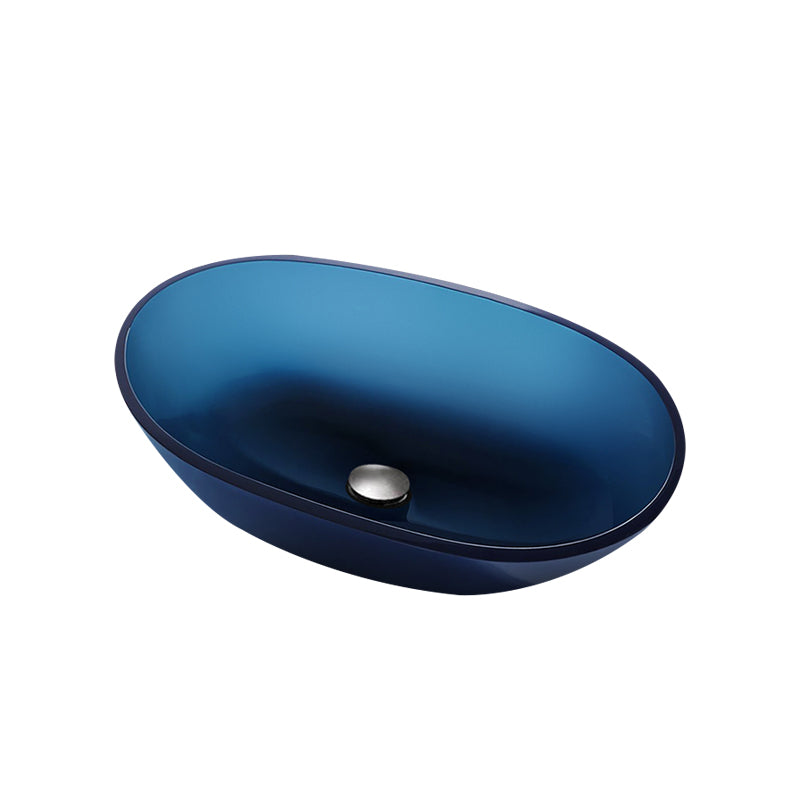Modern Vessel Bathroom Sink Oval Resin Vessel Lavatory Sink(Not Including Faucet) Clearhalo 'Bathroom Remodel & Bathroom Fixtures' 'Bathroom Sinks & Faucet Components' 'Bathroom Sinks' 'bathroom_sink' 'Home Improvement' 'home_improvement' 'home_improvement_bathroom_sink' 7011052