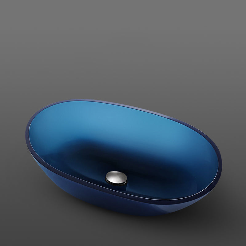 Modern Vessel Bathroom Sink Oval Resin Vessel Lavatory Sink(Not Including Faucet) Clearhalo 'Bathroom Remodel & Bathroom Fixtures' 'Bathroom Sinks & Faucet Components' 'Bathroom Sinks' 'bathroom_sink' 'Home Improvement' 'home_improvement' 'home_improvement_bathroom_sink' 7011054