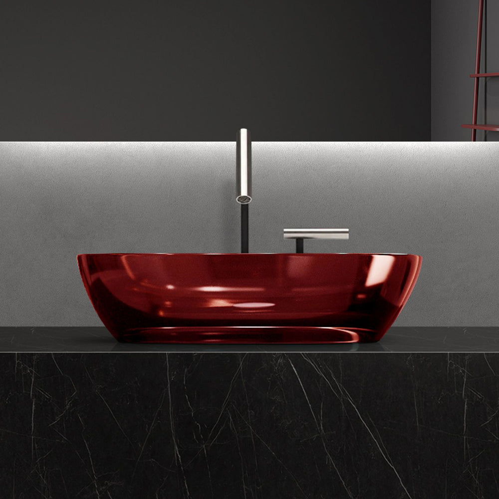 Modern Vessel Bathroom Sink Oval Resin Vessel Lavatory Sink(Not Including Faucet) Clearhalo 'Bathroom Remodel & Bathroom Fixtures' 'Bathroom Sinks & Faucet Components' 'Bathroom Sinks' 'bathroom_sink' 'Home Improvement' 'home_improvement' 'home_improvement_bathroom_sink' 7011057