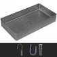 Modern Vessel Bathroom Sink Metal Rectangular with Faucet Vessel Lavatory Sink Gun Grey Gooseneck Sink with Faucet Clearhalo 'Bathroom Remodel & Bathroom Fixtures' 'Bathroom Sinks & Faucet Components' 'Bathroom Sinks' 'bathroom_sink' 'Home Improvement' 'home_improvement' 'home_improvement_bathroom_sink' 7011084