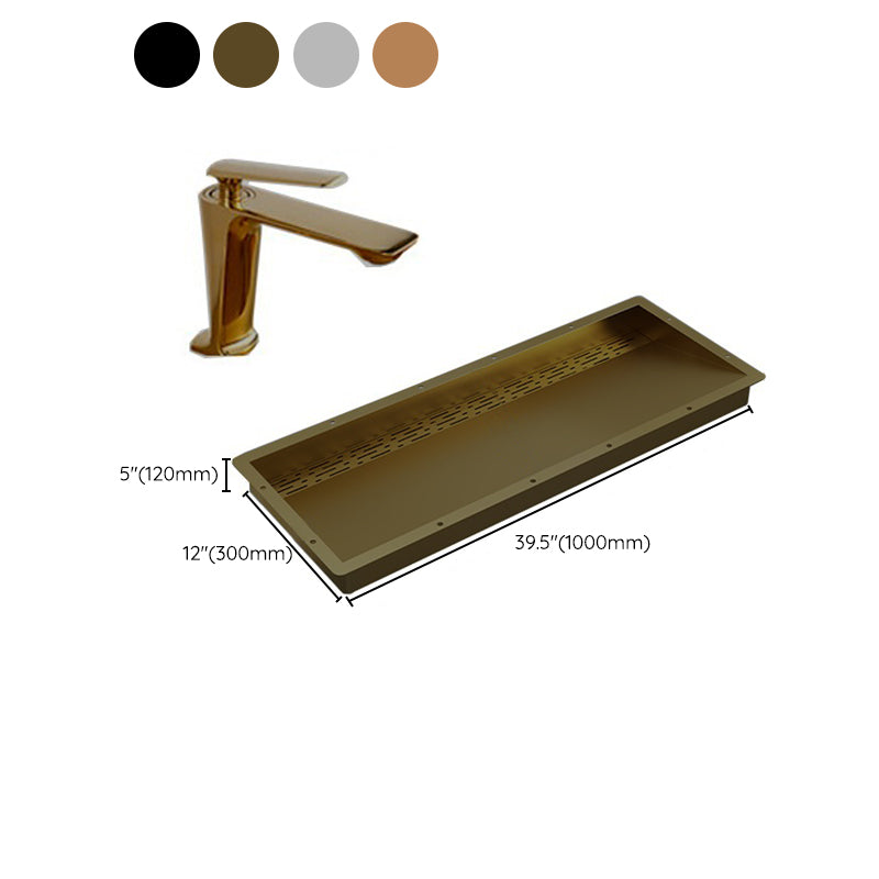 Modern Style Bathroom Sink Stainless Steel Rectangular Bathroom Sink with Hose Clearhalo 'Bathroom Remodel & Bathroom Fixtures' 'Bathroom Sinks & Faucet Components' 'Bathroom Sinks' 'bathroom_sink' 'Home Improvement' 'home_improvement' 'home_improvement_bathroom_sink' 7011125