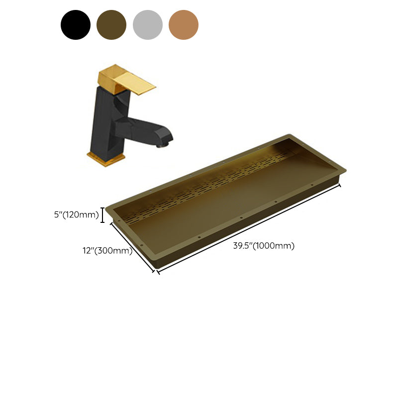 Modern Style Bathroom Sink Stainless Steel Rectangular Bathroom Sink with Hose Clearhalo 'Bathroom Remodel & Bathroom Fixtures' 'Bathroom Sinks & Faucet Components' 'Bathroom Sinks' 'bathroom_sink' 'Home Improvement' 'home_improvement' 'home_improvement_bathroom_sink' 7011126