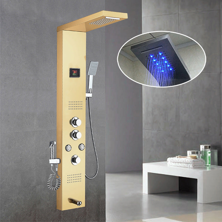 Wall Mounted Shower System with Hand Shower Adjustable Spray Pattern Shower Set Clearhalo 'Bathroom Remodel & Bathroom Fixtures' 'Home Improvement' 'home_improvement' 'home_improvement_shower_faucets' 'Shower Faucets & Systems' 'shower_faucets' 'Showers & Bathtubs Plumbing' 'Showers & Bathtubs' 7011346