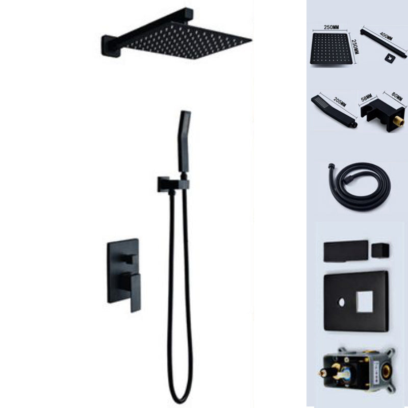 Modern Shower Head Combo Brass Temperature Control Ceiling Mounted Shower Faucet Black In-wall Top Spray (with Crossbar) 2 Clearhalo 'Bathroom Remodel & Bathroom Fixtures' 'Home Improvement' 'home_improvement' 'home_improvement_shower_faucets' 'Shower Faucets & Systems' 'shower_faucets' 'Showers & Bathtubs Plumbing' 'Showers & Bathtubs' 7011423