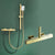 Temperature Control Shower System Adjustable Spray Pattern with Handheld Shower Head Gold 2 Clearhalo 'Bathroom Remodel & Bathroom Fixtures' 'Home Improvement' 'home_improvement' 'home_improvement_shower_faucets' 'Shower Faucets & Systems' 'shower_faucets' 'Showers & Bathtubs Plumbing' 'Showers & Bathtubs' 7011455