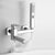 Wall Mounted Tub Filler Modern Single Lever Handle Swivel Tub Filler with Handshower Silver Spray Gun Not Included Clearhalo 'Bathroom Remodel & Bathroom Fixtures' 'Bathtub Faucets' 'bathtub_faucets' 'Home Improvement' 'home_improvement' 'home_improvement_bathtub_faucets' 7011496