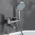 Wall Mounted Tub Filler Modern Single Lever Handle Swivel Tub Filler with Handshower Gun Grey Spray Gun Not Included Clearhalo 'Bathroom Remodel & Bathroom Fixtures' 'Bathtub Faucets' 'bathtub_faucets' 'Home Improvement' 'home_improvement' 'home_improvement_bathtub_faucets' 7011500