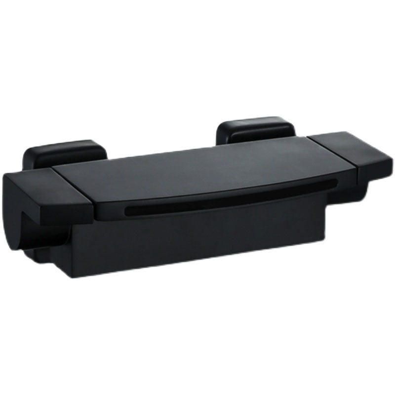 Wall Mounted Metal Tub Filler Double Handles Waterfall Faucet Clearhalo 'Bathroom Remodel & Bathroom Fixtures' 'Bathtub Faucets' 'bathtub_faucets' 'Home Improvement' 'home_improvement' 'home_improvement_bathtub_faucets' 7011518