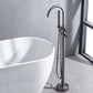 Floor Mounted Copper Freestanding Tub Filler Freestanding High Arc Tub Metal Filler Trim Gun Grey Ground Clearhalo 'Bathroom Remodel & Bathroom Fixtures' 'Bathtub Faucets' 'bathtub_faucets' 'Home Improvement' 'home_improvement' 'home_improvement_bathtub_faucets' 7011591