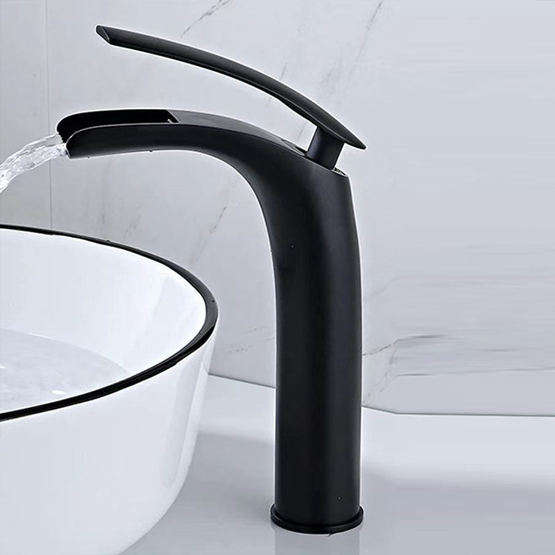 Contemporary Fixed Bathtub Faucet Wall Mounted Waterfall Tub Filler Black Hand Shower Not Included High Arc Clearhalo 'Bathroom Remodel & Bathroom Fixtures' 'Bathtub Faucets' 'bathtub_faucets' 'Home Improvement' 'home_improvement' 'home_improvement_bathtub_faucets' 7011635