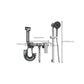 Contemporary Tub Filler Trim Wall Mount with Handshower and Hose Clearhalo 'Bathroom Remodel & Bathroom Fixtures' 'Bathtub Faucets' 'bathtub_faucets' 'Home Improvement' 'home_improvement' 'home_improvement_bathtub_faucets' 7011699