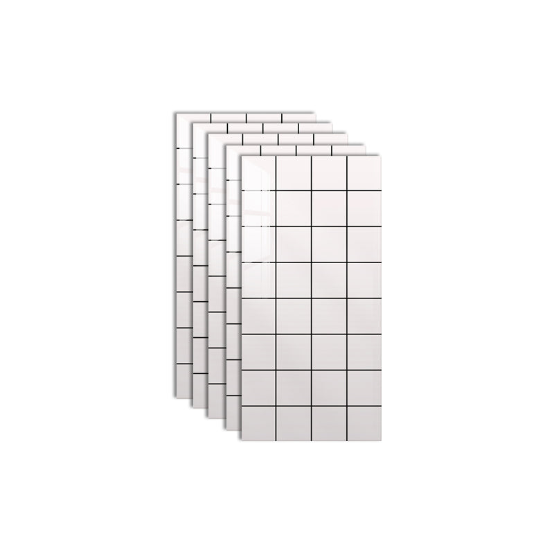 Plastic Wallpaper Contemporary Field Tile Peel and Stick Backsplash White Plaid Clearhalo 'Flooring 'Home Improvement' 'home_improvement' 'home_improvement_peel_stick_blacksplash' 'Peel & Stick Backsplash Tile' 'peel_stick_blacksplash' 'Walls & Ceilings' Walls and Ceiling' 7011761