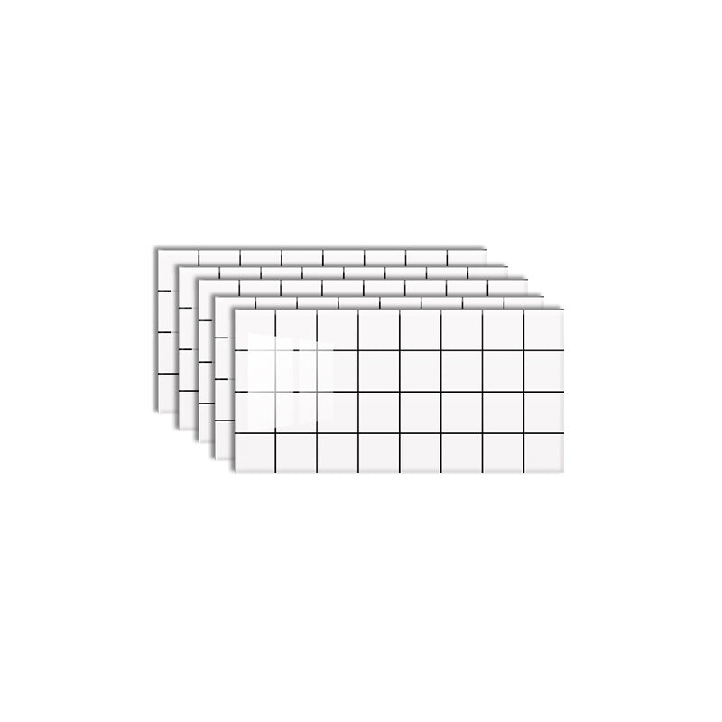 Single Tile Peel and Stick Backsplash Plastic Waterproof Wallpaper with Rectangular Shape White Plaid Clearhalo 'Flooring 'Home Improvement' 'home_improvement' 'home_improvement_peel_stick_blacksplash' 'Peel & Stick Backsplash Tile' 'peel_stick_blacksplash' 'Walls & Ceilings' Walls and Ceiling' 7011778
