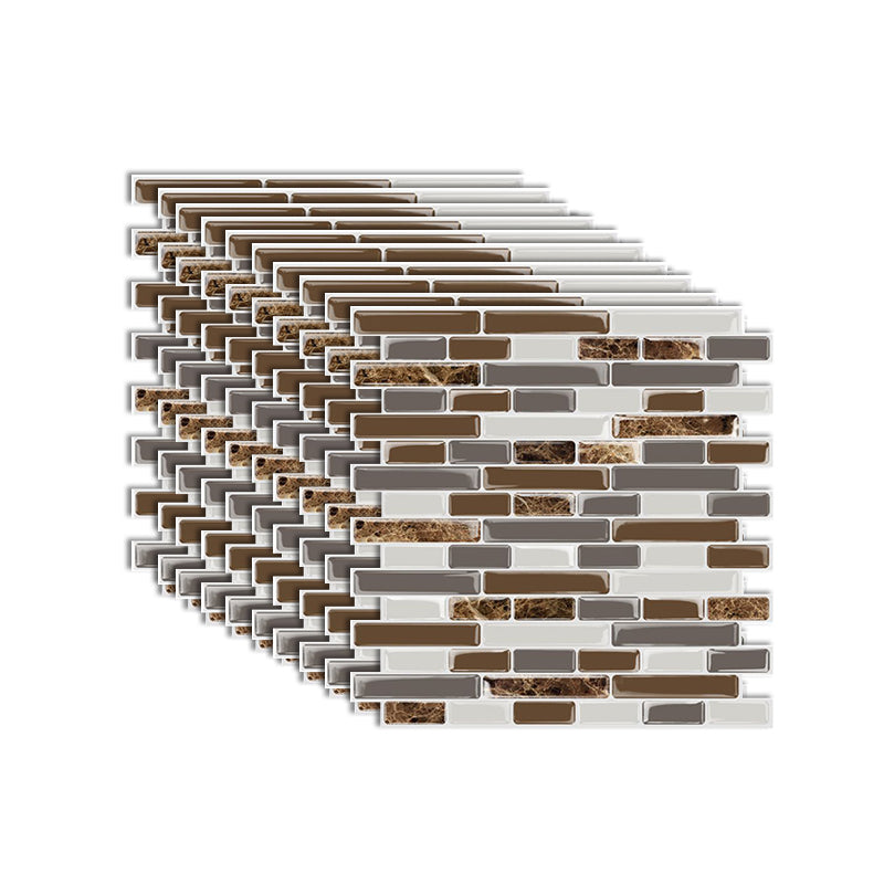 Modern Peel & Stick Mosaic Tile PVC Herringbone Peel and Stick Wall Tile Brown Clearhalo 'Flooring 'Home Improvement' 'home_improvement' 'home_improvement_peel_stick_blacksplash' 'Peel & Stick Backsplash Tile' 'peel_stick_blacksplash' 'Walls & Ceilings' Walls and Ceiling' 7011802