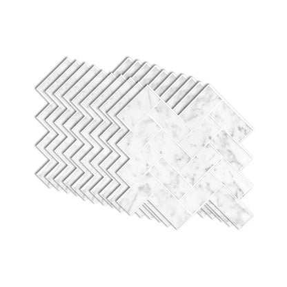Modern Peel & Stick Mosaic Tile PVC Herringbone Peel and Stick Wall Tile Marble Clearhalo 'Flooring 'Home Improvement' 'home_improvement' 'home_improvement_peel_stick_blacksplash' 'Peel & Stick Backsplash Tile' 'peel_stick_blacksplash' 'Walls & Ceilings' Walls and Ceiling' 7011811