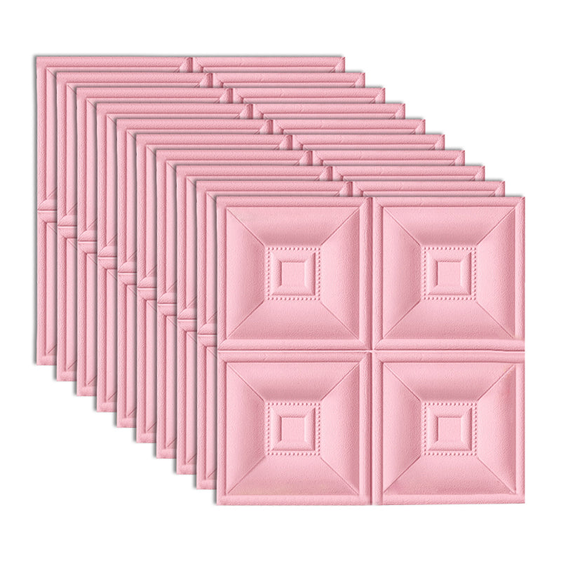 Glam Wall Access Panel PVC Self-Adhesive 3D Embossed Waterproof Wall Panel Pink Clearhalo 'Flooring 'Home Improvement' 'home_improvement' 'home_improvement_wall_paneling' 'Wall Paneling' 'wall_paneling' 'Walls & Ceilings' Walls and Ceiling' 7011896