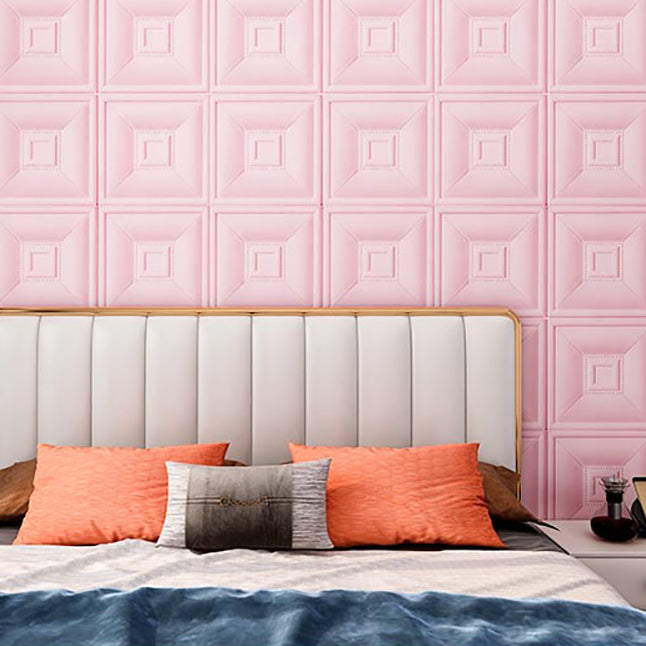 Glam Wall Access Panel PVC Self-Adhesive 3D Embossed Waterproof Wall Panel Pink 100-Piece Set Clearhalo 'Flooring 'Home Improvement' 'home_improvement' 'home_improvement_wall_paneling' 'Wall Paneling' 'wall_paneling' 'Walls & Ceilings' Walls and Ceiling' 7011897
