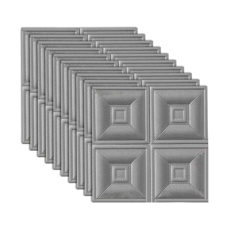 Glam Wall Access Panel PVC Self-Adhesive 3D Embossed Waterproof Wall Panel Silver Gray Clearhalo 'Flooring 'Home Improvement' 'home_improvement' 'home_improvement_wall_paneling' 'Wall Paneling' 'wall_paneling' 'Walls & Ceilings' Walls and Ceiling' 7011902