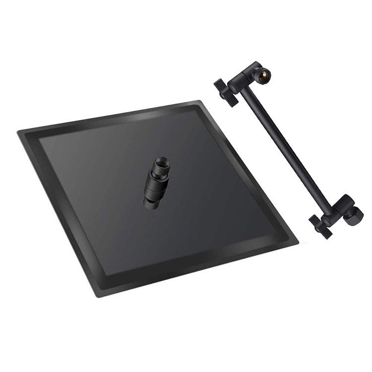 Modern Square Showerhead Wall-Mount Standard Spray Fixed Shower Head Black Clearhalo 'Bathroom Remodel & Bathroom Fixtures' 'Home Improvement' 'home_improvement' 'home_improvement_shower_heads' 'Shower Heads' 'shower_heads' 'Showers & Bathtubs Plumbing' 'Showers & Bathtubs' 7012097