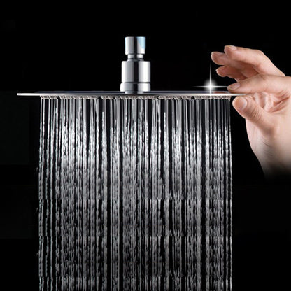 Wall-Mount Shower Head Stainless Steel Fixed Shower Head with Shower Arm Round Clearhalo 'Bathroom Remodel & Bathroom Fixtures' 'Home Improvement' 'home_improvement' 'home_improvement_shower_heads' 'Shower Heads' 'shower_heads' 'Showers & Bathtubs Plumbing' 'Showers & Bathtubs' 7012134