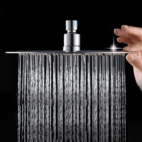 Wall-Mount Shower Head Stainless Steel Fixed Shower Head with Shower Arm Clearhalo 'Bathroom Remodel & Bathroom Fixtures' 'Home Improvement' 'home_improvement' 'home_improvement_shower_heads' 'Shower Heads' 'shower_heads' 'Showers & Bathtubs Plumbing' 'Showers & Bathtubs' 7012138