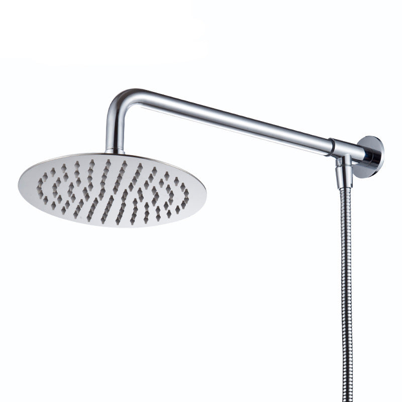 Wall-Mount Shower Head Stainless Steel Fixed Shower Head with Shower Arm Clearhalo 'Bathroom Remodel & Bathroom Fixtures' 'Home Improvement' 'home_improvement' 'home_improvement_shower_heads' 'Shower Heads' 'shower_heads' 'Showers & Bathtubs Plumbing' 'Showers & Bathtubs' 7012139