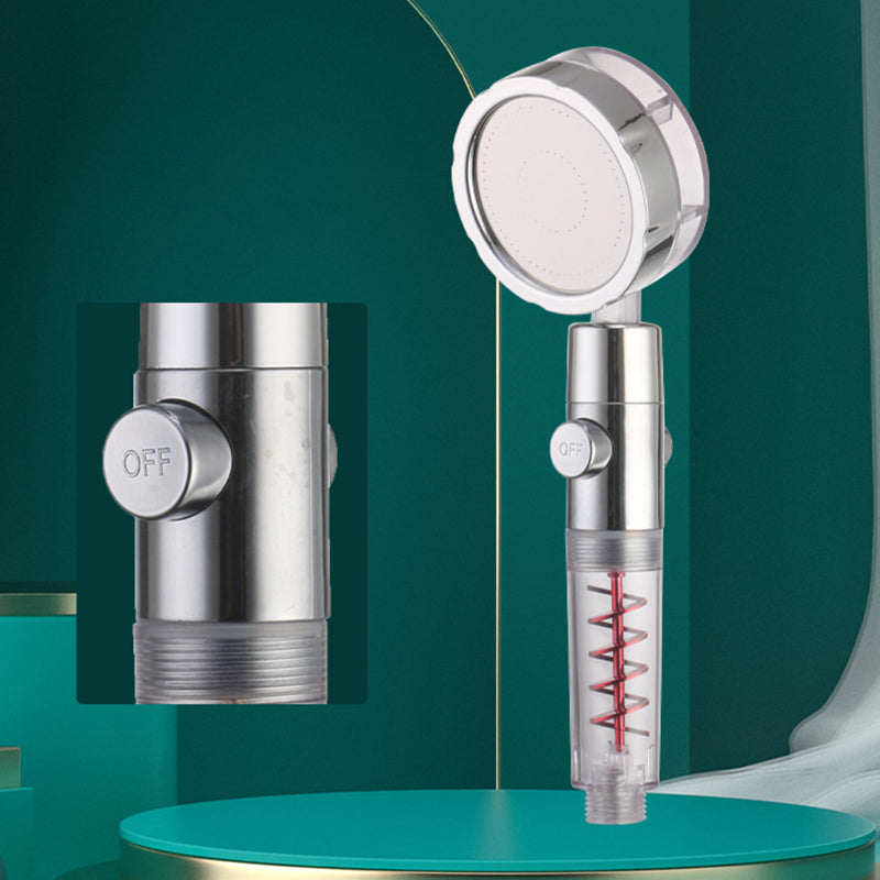 Creative Metal Shower Head Adjustable Water Flow Round Handheld Shower Head Red One-click Water Stop Clearhalo 'Bathroom Remodel & Bathroom Fixtures' 'Home Improvement' 'home_improvement' 'home_improvement_shower_heads' 'Shower Heads' 'shower_heads' 'Showers & Bathtubs Plumbing' 'Showers & Bathtubs' 7012194