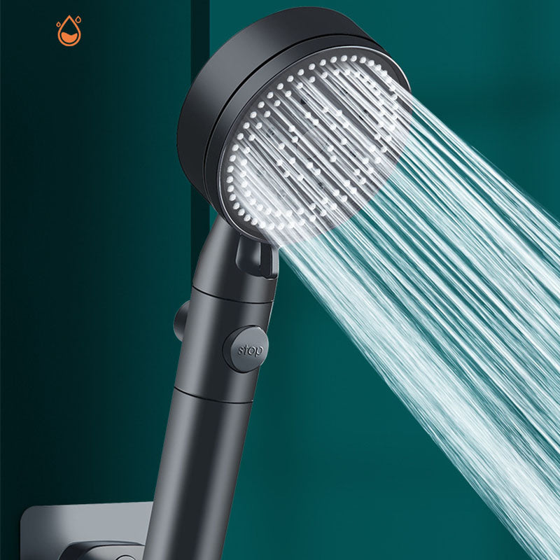 Metal Black Shower Head Self-Cleaning Standard Round Handheld Shower Heads Clearhalo 'Bathroom Remodel & Bathroom Fixtures' 'Home Improvement' 'home_improvement' 'home_improvement_shower_heads' 'Shower Heads' 'shower_heads' 'Showers & Bathtubs Plumbing' 'Showers & Bathtubs' 7012218