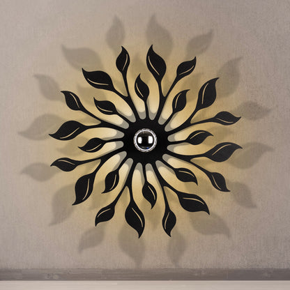 Black Finish Blossom Wall Sconce Light Nordic LED Metal Wall Mounted Lamp for Living Room Black Clearhalo 'Wall Lamps & Sconces' 'Wall Lights' Lighting' 702037