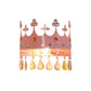 Crown Sconce Light Fixture Cartoon Iron LED Pink/Gold Wall Mount Light with Crystal Drop Deco Clearhalo 'Wall Lamps & Sconces' 'Wall Lights' Lighting' 702122