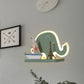 Acrylic Elephant/Aircraft/Gourd Sconce Light Cartoon LED Wall Mounted Lamp with Storage Desk in Pewter/Yellow/Blue, White/Warm Light Clearhalo 'Wall Lamps & Sconces' 'Wall Lights' Lighting' 702231