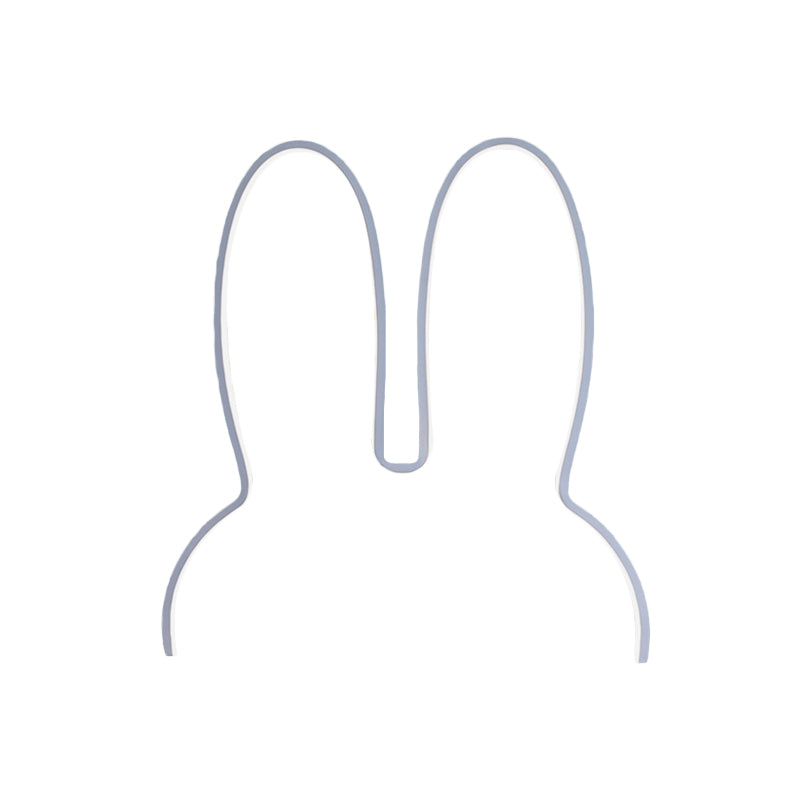 Cartoon Rabbit Frame Wall Sconce Lighting Acrylic LED Bedside Wall Lamp Fixture in White/Black Clearhalo 'Wall Lamps & Sconces' 'Wall Lights' Lighting' 702257