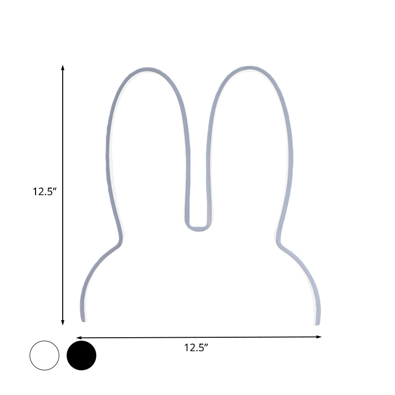 Cartoon Rabbit Frame Wall Sconce Lighting Acrylic LED Bedside Wall Lamp Fixture in White/Black Clearhalo 'Wall Lamps & Sconces' 'Wall Lights' Lighting' 702258